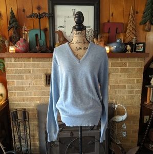 Puritan baby blue v neck long sleeve sweater
